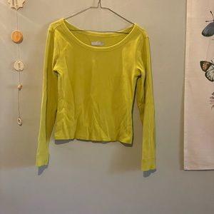 Everlane cropped electric green ribbed top